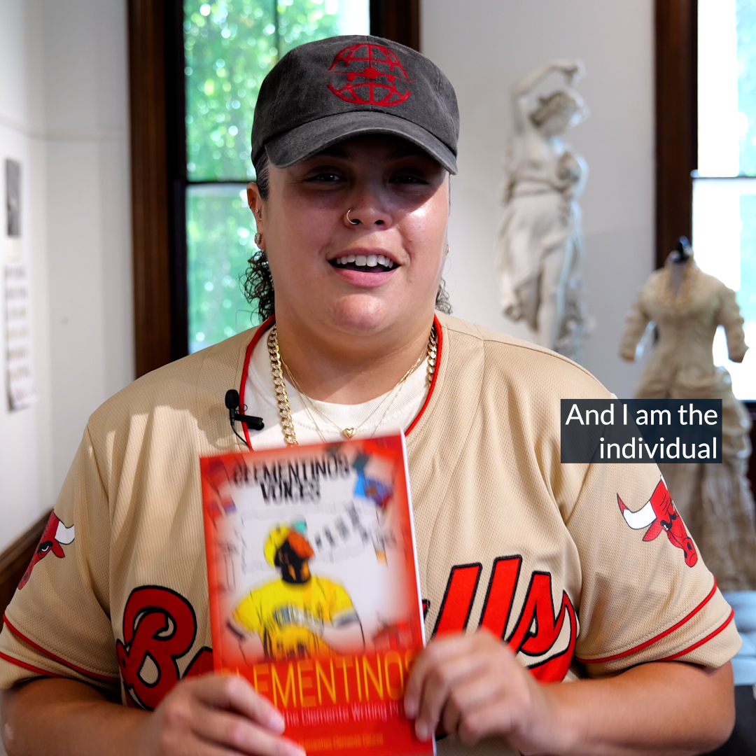 Jess Rivera holds a copy of Clementinos.